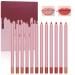 IYARKAI Matte Lip Liner Pencil Set  12 Colors Smooth Lip Liner Set  Matte Velvet Lipstick Pen  Smudge-proof and Waterproof  Long Lasting Fade Resistant  for Daily Travel Party Work