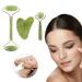 Hrobig Gua Sha Stein & Jade Roller Face Set Facial Roller Massage device 100% natural jade real skin care and anti -aging for the face eyes and neck tightens the skin massage