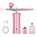 Mini Airbrush Kit, Yofuly Facial Makeup Airbrush Machine, Handheld Pink Spray Airbrush Set, Rechargeable Cordless Nail Airbrush Kit for Barber, Nail Art, Makeup, Model Painting, with 2 Capacity Cups