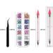 Nail Gems 12 Kinds of Flat Back Gems with Pick Up Tweezer and Rhinestone Picker Dotting Pen Nail Art Tools for Nails Clothes Face Craft Shoes Bag DIY - Buy Online on GoSupps.com