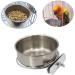PINVNBY Stainless Steel Parrot Feeding Cups - Pack of 2 | Bird Food Dish with Clamp Holder for Cockatiel Conure Budgies Parakeet Macaw Chinchilla - Buy Online on GoSupps.com