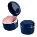 Denture Bath Case Retainer Holder with Strainer Basket False Teeth Storage Cup Mouth Guard Storage Box for Soaking Cleaning Dentures Blue