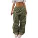 Y2K Parachute Pants for Women - Baggy Cargo & Track Pants | Vintage 90s E-Girl Streetwear - Lang 07-Gr n L - Buy Online on GoSupps.com