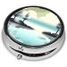 Tranquil Lakes Round Pill Box Organizer - 3 Compartment Portable Travel Solution for Medications - Buy Online on GoSupps.com