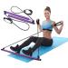 Pilates Bar Kit with Exercise Resistance Band and Foot Loops Portable Fitness Yoga Sticks for Home Workout Strength Training for Total Body Workout (Purple)