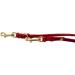 Buy Dogeleine Fat Leather Brass Leash for Small & Large Dogs - Adjustable Double Linen 2.40m x 12mm Red - International Shipping Available - Buy Online on GoSupps.com