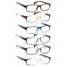Cojwis reading glasses 6 pack men and women quality spring hinge blue light filter reader glasses (6 color mix-5 4.00) 6 color mix-5 4.0 x
