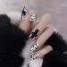 Sethexy Black Space Wrong Nails - 24 St Shiny White Medium Acrylic Nail Tips for Women & Girls - Fashion Nail Art - Buy Online on GoSupps.com