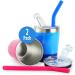 Kichuzl Colorful Straw Cups Pack of 2 - Stainless Steel Toddler Cup Set (Rose/Blue) - Buy Online on GoSupps.com
