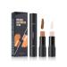 MIRORA Contour Stick  Concealer Contour  Shading Highlighter Stick for Makeup  2 in 1 effect Face Cosmetics (2 Colors  Lvory  Dark Brown) 01:Lvory + Dark Brown