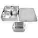 GRIRIW Food Tray Box Lid Holder Kitchen Bar Compartment Prep Compartments Organizer with Garnish Serving Meal Metal Trays