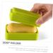 Green Healeved Box Soap Dish with Scalp Massagers, Loofah, and Silicone Shower Accessories - Buy Online on GoSupps.com