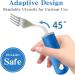 Curved Utensil Angled Spoon and Fork Self Eating Feeding Assist Tableware Disabled Auxiliary Fork Training Aids for Elderly Patients(Black) - Buy Online on GoSupps.com