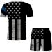 Lroxiy Men's Patriotic American Flag Print Casual Tracksuit Set - Black, Medium - Buy Online on GoSupps.com