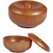 Doitool Men's Shaving Bowl with Lid - Wooden Brown 9.7x9.7 cm | Ideal for Shaving Soap Foam & Brushes | Premium Grooming Accessories - Buy Online on GoSupps.com