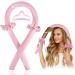 Heatless Curling Rod Headband,No Heat silk curlers hair rollers for long hair and you can sleep in soft foam hair curlers curling rods overnight,curling ribbon and flexible rods for natural hair 4 Piece Set Pink