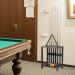 Vintage Gray Solid Wood Billiards Pool Cue Rack Floor Stand with Ball and Chalk Storage - Buy Online on GoSupps.com