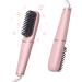 Ionic Hair Straightening Brush|Portable Hot Comb Pro 450 Million Negative Ions 25s Heat-up&Safe Auto-Off 9 Tempdisplay&Dual Voltage Sandwich Anti-Scald Comb Teeth for Travel&Home(Pink)