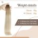 FSHINE Real Hair Extensions - 55cm Invisible Tape-In - Dark Brown to Ash Blonde Balayage - 50g 20 Pieces - Straight Hair #3/8/613 - Buy Online on GoSupps.com