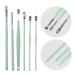VOCOSTE 6Pcs Stainless Steel Ear Cleansing Tool Set with Faux Leather Packaging - Green - Buy Online on GoSupps.com