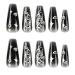 AJTUTUS Butterfly False s Tips Detachable Press On s Full Cover False s French Tip False s Manicures Supplies