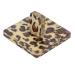 Japanese Nail Base Heart Shaped Round Leopard Print Nail Practice Base Portable Display Stand for Nail Salon(Square)