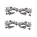 minkissy 2 Pairs Eye Shadow Stickers False Eyelashes Eye Stickers Makeup Halloween Temporary Eye Scary Eye Sticker Bat Face Decal Spider Stickers Girl Paper Child