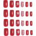 Christmas Press on Nails Red Fake Nails with Snowflake Designs Press on Nails Full Cover False Nail Artificial Finger Nails for Women Girls