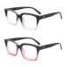 Retro Oversized Blue Light Blocking Reading Glasses for Women Oprah Style Large Thick Frame Ladies Reader with Spring Hinge (Black/ Transparent + Purple/ Pink, 2.25) Black/ Transparent + Purple/ Pink 2.25 x