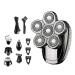 Head Shavers for Bald Men 6 in 1 Multifunctional Bald Head Shaver Electric Razor Head Shavers for Bald Men - LED Display Shavers for Men (Color : Silver)