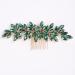 Chargances Bride Green Crystal Hair Comb Wedding Rhinestone Comb Fashion Handmade Hair Accessory Dainty Head Piece for Women Bridesmaid Girls (Green)