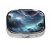 3D Graphics Universe Space Printed Square Pill Box Portable Travelling Pill Box Medicine Organiser