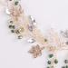 Chargances Handmade Green Rhinestone Headband Floral Gold Leaf Hair Vine Wedding Crystal Long Hair Piece Tiara Bridal Hair Accessories for Women and Girls - Buy Online on GoSupps.com