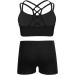 CHICTRY Girls' 2 Piece Activewear Set - Strappy Sport Bra & Booty Short for Dance & Gymnastics, Black 11-12 Years - Buy Online on GoSupps.com