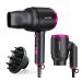 Wavytalk Mini Hair Dryer with Diffuser 1600W Foldable Hair Blow Dryer Lightweight Diffuser Hair Dryer for Curly Hair Black