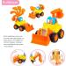 MOONTOY Baby Tooth Auto Bagion Construction Vehicles Set - 4 Piece Tractor Bulldozer Tipper & Cement Mixer for Kids | International Shipping - Buy Online on GoSupps.com