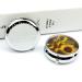 Round Pill Box Wine with Yellow Sunflower Print - 3 Compartment Metal Pill Organizer | Portable Decorative Pocket Pill Case - Style-26 - Buy Online on GoSupps.com
