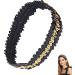 Hairband Elastic Stretch | Hair Bands Fashion | Sequin Headband Elastic | Women's Headbands - Stylish for Teens Girls and Women - Hair Accessories for Volleyball Basketball and Sports Teams Black Gold - Buy Online on GoSupps.com