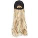 Synthetic Long Curly Wavy Baseball Cap with Hair Brown Black Blonde Women Wig Hats with Hair Wavy Extensions Sandy blonde & bleach blonde Sandy blonde & bleach blonde 16" Curly Wavy - Buy Online on GoSupps.com