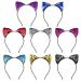 FRCOLOR 8 Pieces Sequin Cat Ears Headbands Reversible Shiny Sequin Hair Hoops Bling Hairband Hair Accessories for Women Girls