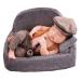 Baby Photography Props Newborn Boy Photo Shoot Outfits Infant Gentleman Suit Lattice Outfit Hats (Coffee) A-coffee