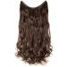Invisible Secret Hidden Wire in Hair Extensions 20 Inches Long Wavy Curly Synthetic No Clip in Hairpieces Miracle Translucent Fish Line Medium Brown - Buy Online on GoSupps.com