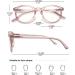 Koosufa Round Anti-Blue Light Reading Glasses for Men & Women | Spring Hinge | Various Strengths | Stylish Transparent Pink - Buy Online on GoSupps.com
