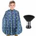 Kids Barber Cape with Neck Duster Brush, Professional Salon Hair Cutting Cape with Adjustable Snap Closure