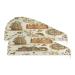 Map of Treasure Island Dry Hair Cap 2 Piece Quick Drying Towel Set with Button Headband Super Absorbent Soft & Comfortable