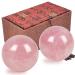 Juanxian rose quartz massage balls 4 cm with gift box hand rolls fitness ball muscle stretching handball acupoint massage devices health care tools 2 pieces