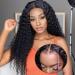 4 4 HD Lace Wear and Go Glueless Wigs Pre Cut Lace Human Wigs Pre Plucked Natural Hairline Long Curly Wigs Blacheted Knots Upgraded for Black Women Freunde Friendly 180% Density 18inch Long Curly-1b (45cm)