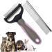 Dematting Comb Pet Grooming Tool Set Dedicated Rake and Brushes Double Sided Deshedding Supplies Removes Knots Tangled Hair Undercoat Mats for Dog Cat Rabbit Horse with Steel Comb(Pink)