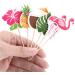 96 Pieces Tropical Hawaiian Cupcake Toppers Luau Summer Flamingo Pineapple Hibiscus Flowers Tropical Palm Leaves Cupcake Toppers Picks Party Supplies - Buy Online on GoSupps.com