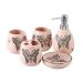 Bathroom soap dispenser handwash dispenser bottle/Bathroom Accessories Set Accesorios Para Ba o Ceramic Gift Contain Toothbrush Cup Soap Dispenser Soap Dish-pink-5 set (Color : Pink Size : 5 s 5 set Pink